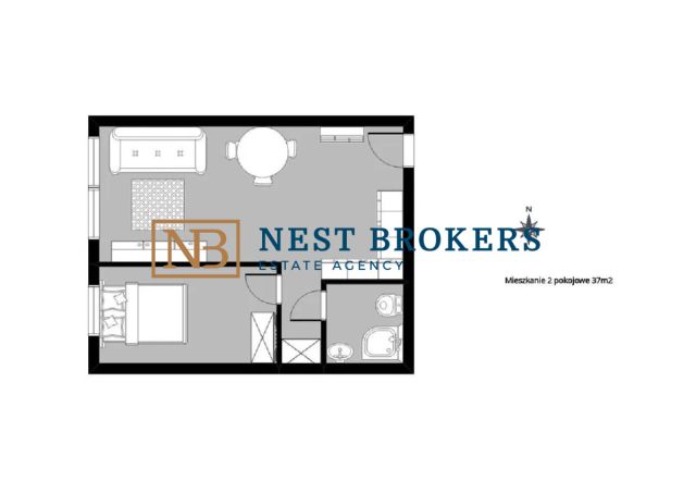 Mieszkanie 2-pokojowe Kraków Bieńczyce, os. Kalinowe. Zdjęcie 12