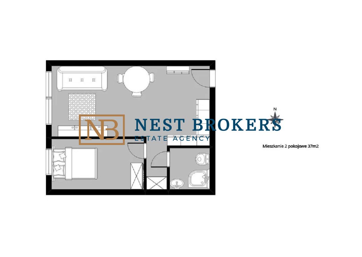 Mieszkanie 2-pokojowe Kraków Bieńczyce, os. Kalinowe. Zdjęcie 12