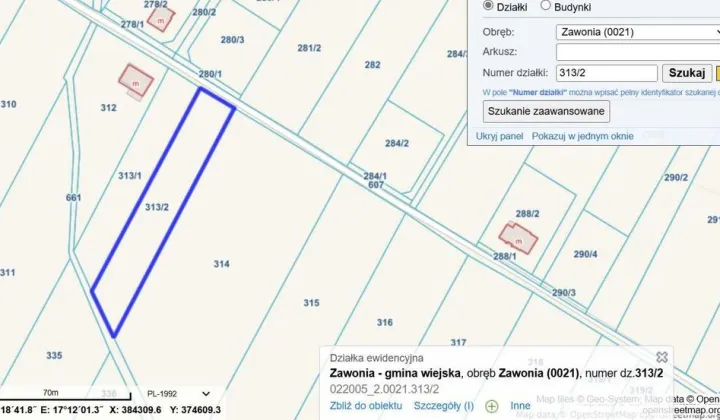 Działka budowlana Zawonia, ul. Tęczowa