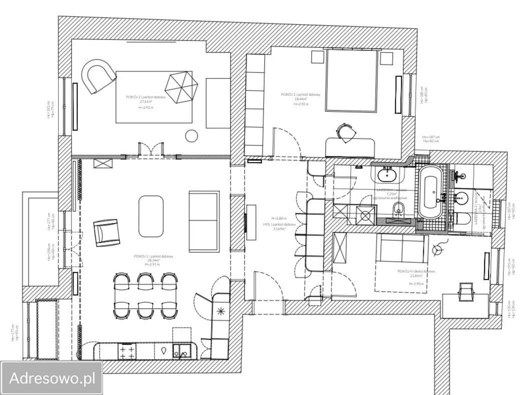 Mieszkanie 4-pokojowe Poznań Jeżyce, pl. Adama Asnyka. Zdjęcie 12
