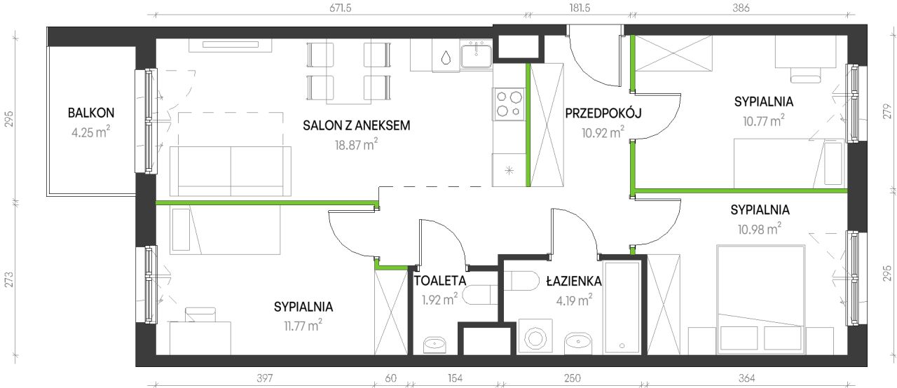 Mieszkanie 4-pokojowe Wrocław Maślice, ul. Augustowska. Zdjęcie 6