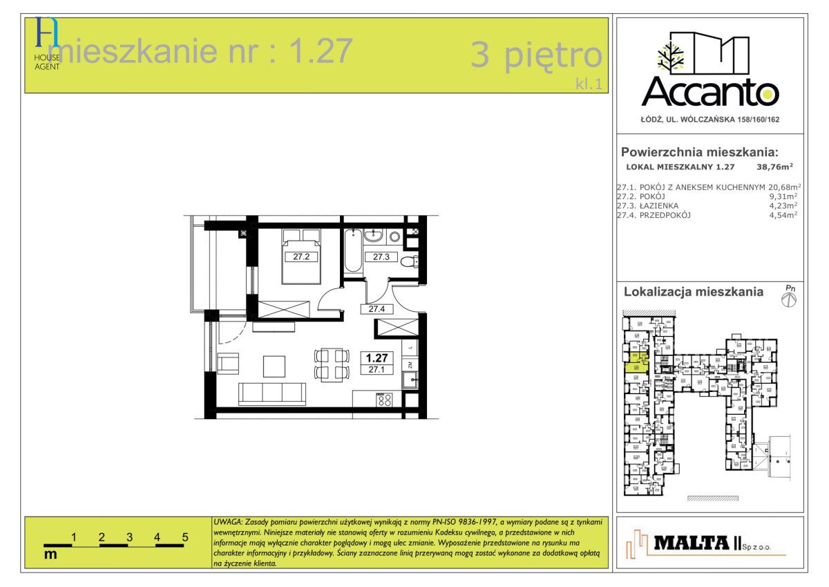 Mieszkanie 2-pokojowe Łódź Śródmieście, ul. Wólczańska. Zdjęcie 5