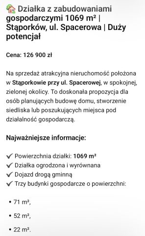 Działka budowlana Stąporków Koprosa, ul. Spacerowa. Zdjęcie 1
