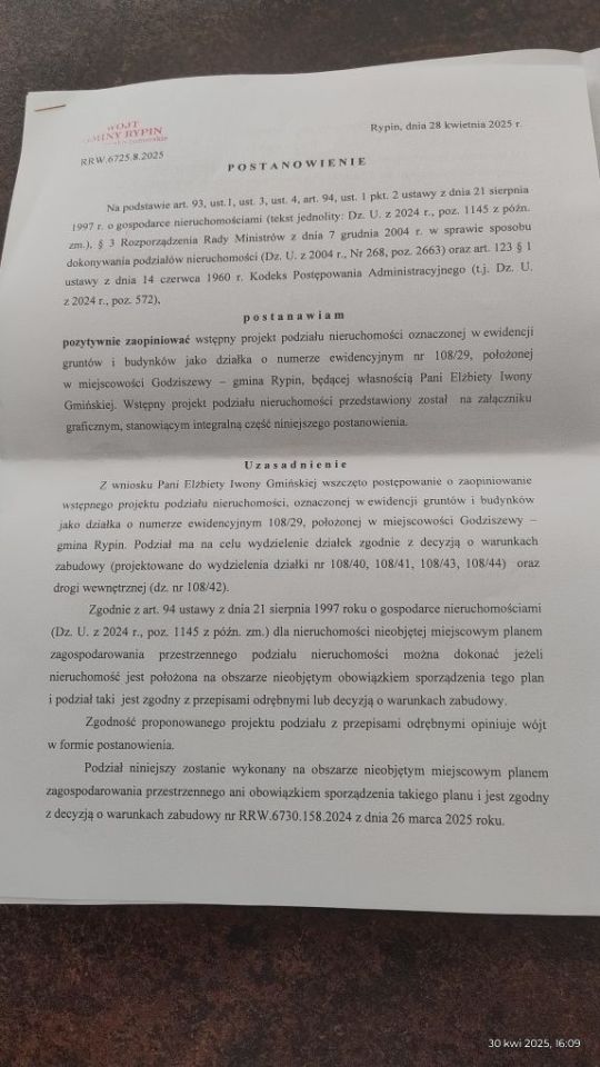 Działka rolno-budowlana Godziszewy. Zdjęcie 1