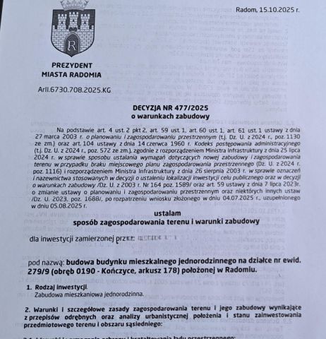 Działka budowlana Radom Pruszaków, ul. Melodyjna. Zdjęcie 5
