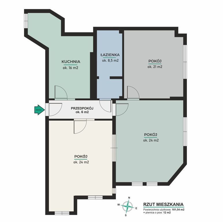 Mieszkanie 3-pokojowe Szczecinek, ul. Bolesława Limanowskiego. Zdjęcie 31