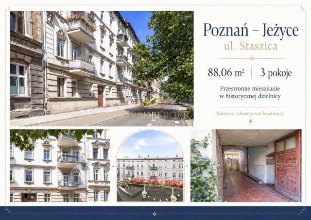 Mieszkanie 3-pokojowe Poznań Jeżyce, ul. Stanisława Staszica. Zdjęcie 1