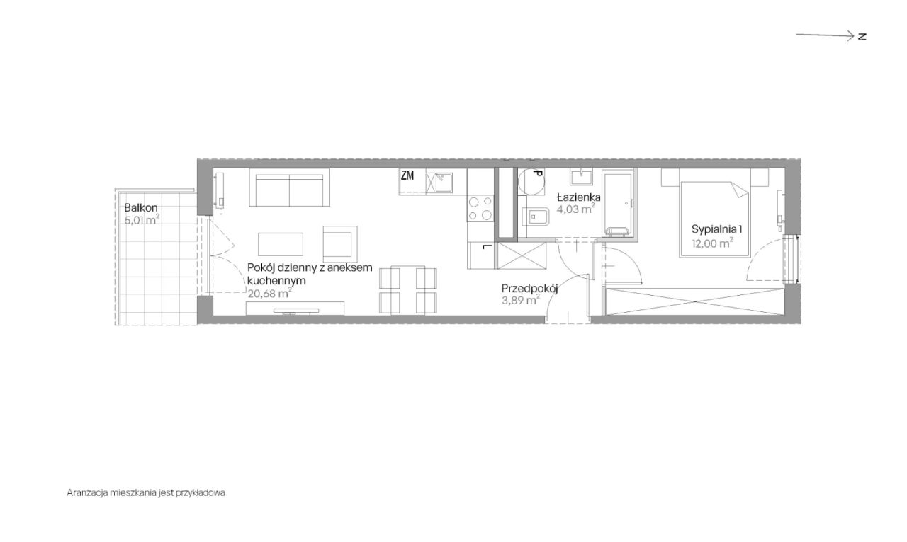 Mieszkanie 2-pokojowe Kraków Czyżyny, ul. Romana Ciesielskiego. Zdjęcie 14