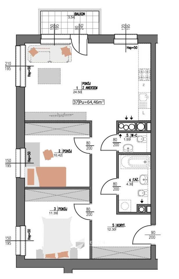 Mieszkanie 3-pokojowe Łódź Widzew, ul. Przędzalniana. Zdjęcie 14