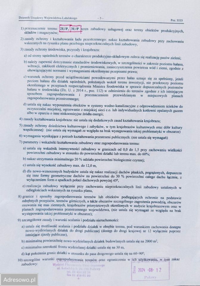 Działka inwestycyjna Puławy, ul. Lubelska. Zdjęcie 5