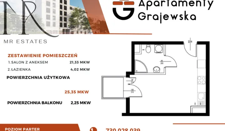 Mieszkanie 1-pokojowe Warszawa Praga-Północ, ul. Grajewska