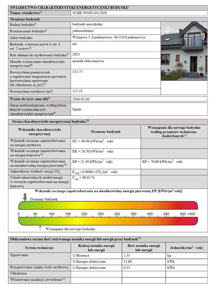 dom wolnostojący, 4 pokoje Łambinowice, ul. Wiśniowa. Zdjęcie 2
