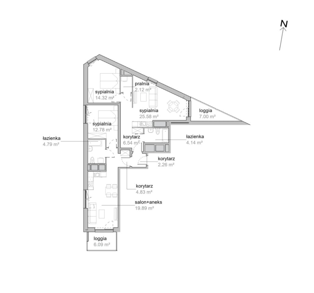 Mieszkanie 4-pokojowe Wrocław Tarnogaj, ul. Piękna. Zdjęcie 7