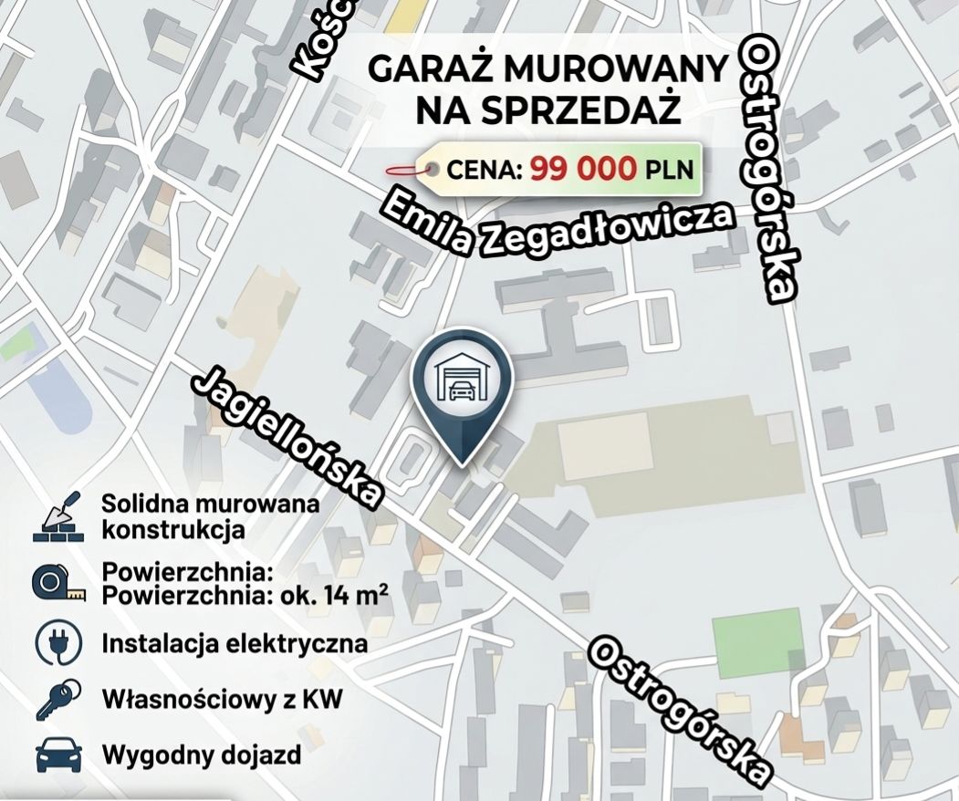 Garaż/miejsce parkingowe Sosnowiec Centrum, ul. Jagiellońska. Zdjęcie 1