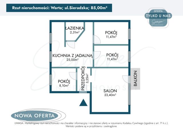 Mieszkanie 4-pokojowe Warta, ul. Sieradzka. Zdjęcie 20