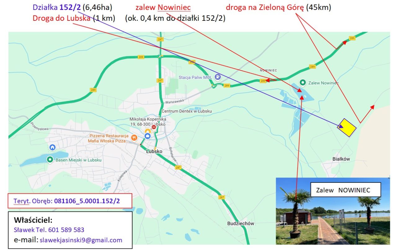 Działka rolna Lubsko, Białków