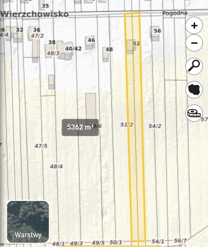 Działka rolno-budowlana Kolonia Wierzchowisko, ul. Pogodna