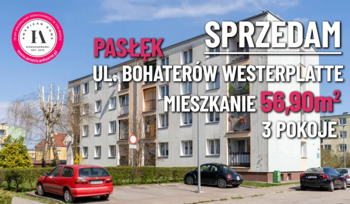 Mieszkanie 3-pokojowe Pasłęk, ul. Bohaterów Westerplatte