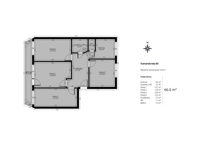 Mieszkanie 4-pokojowe Wrocław Krzyki, ul. Komandorska. Zdjęcie 20