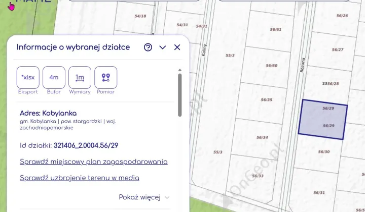 Działka rolno-budowlana Kobylanka, ul. Różana
