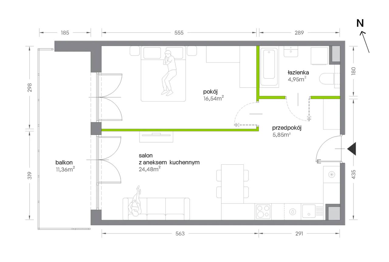 Mieszkanie 2-pokojowe Kraków Krowodrza, ul. Żabiniec. Zdjęcie 7