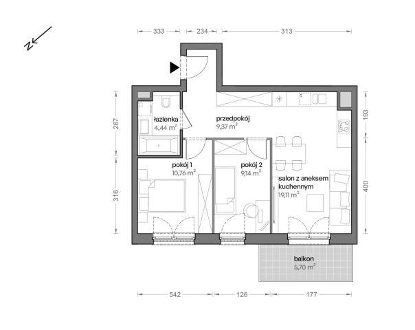 Mieszkanie 3-pokojowe Katowice Brynów, ul. Ceglana. Zdjęcie 7