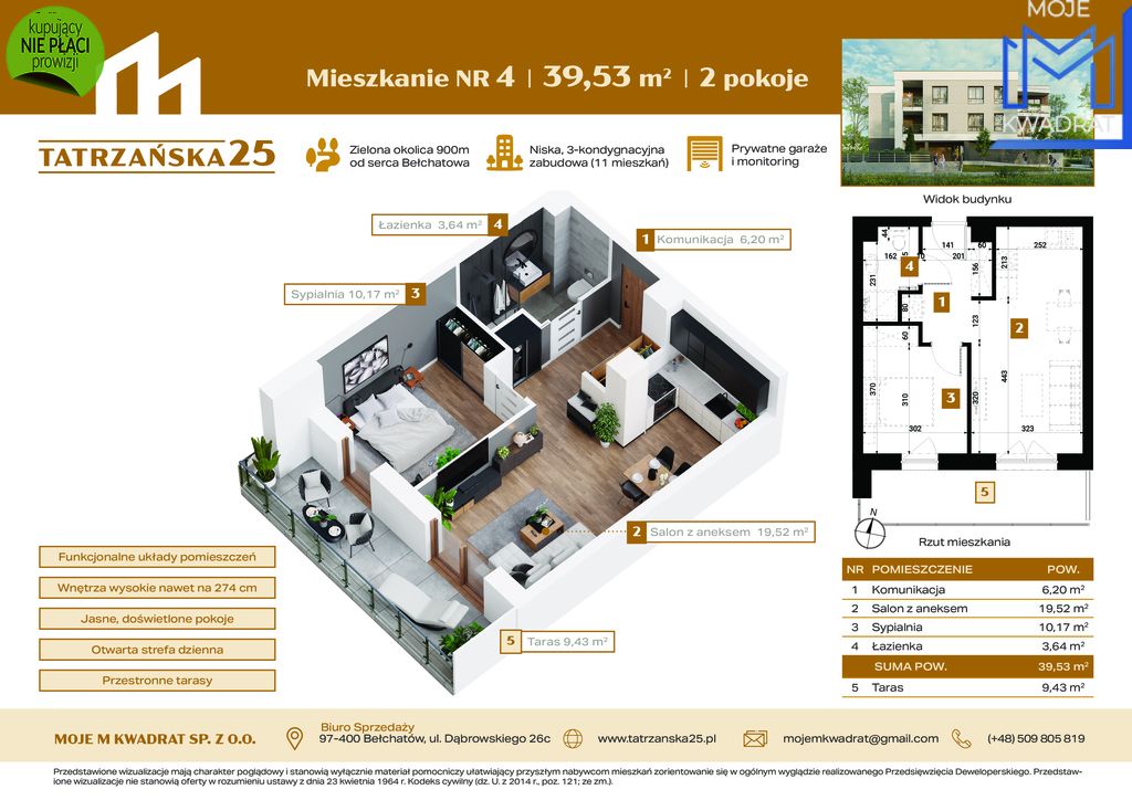 Mieszkanie 2-pokojowe Bełchatów, ul. Tatrzańska. Zdjęcie 1