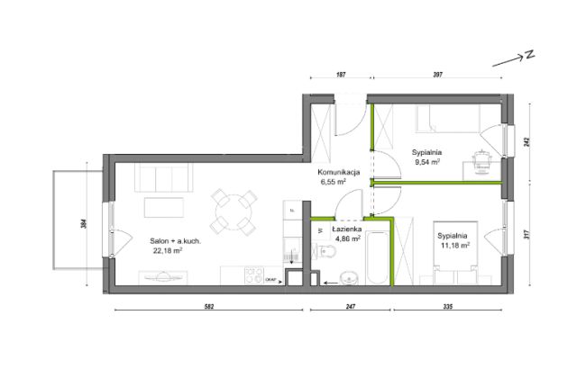 Mieszkanie 3-pokojowe Wrocław Ołtaszyn, ul. Orawska. Zdjęcie 8
