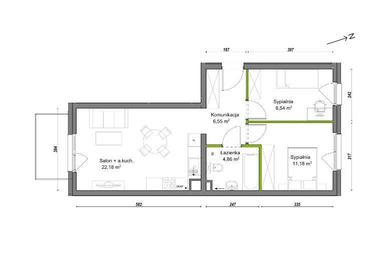 Mieszkanie 3-pokojowe Wrocław Ołtaszyn, ul. Orawska. Zdjęcie 8