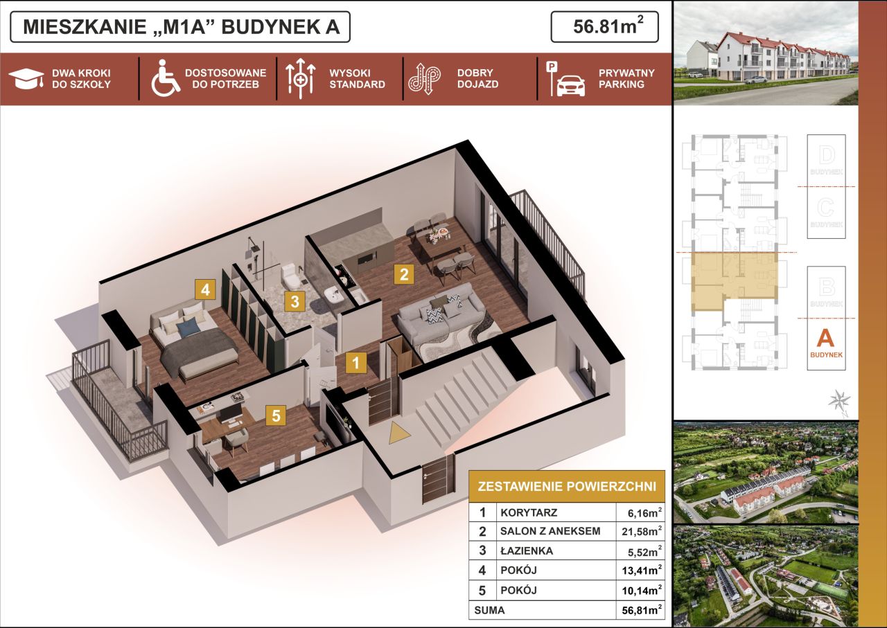 Mieszkanie 3-pokojowe Kraków Dębniki, ul. Stefana Kołaczkowskiego. Zdjęcie 4