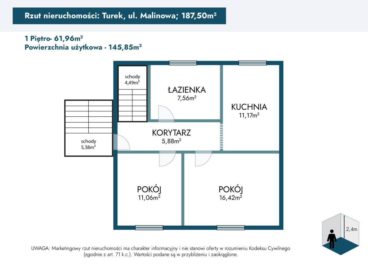 dom wolnostojący, 5 pokoi Turek, ul. Malinowa. Zdjęcie 19