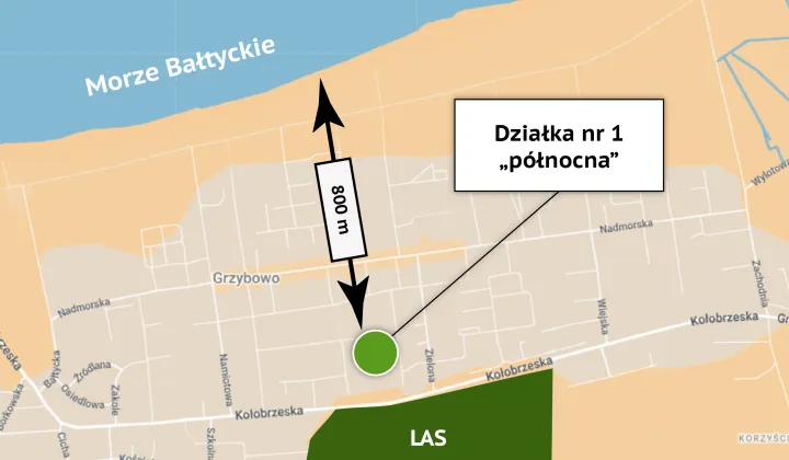 Działka budowlana Grzybowo, ul. Polna