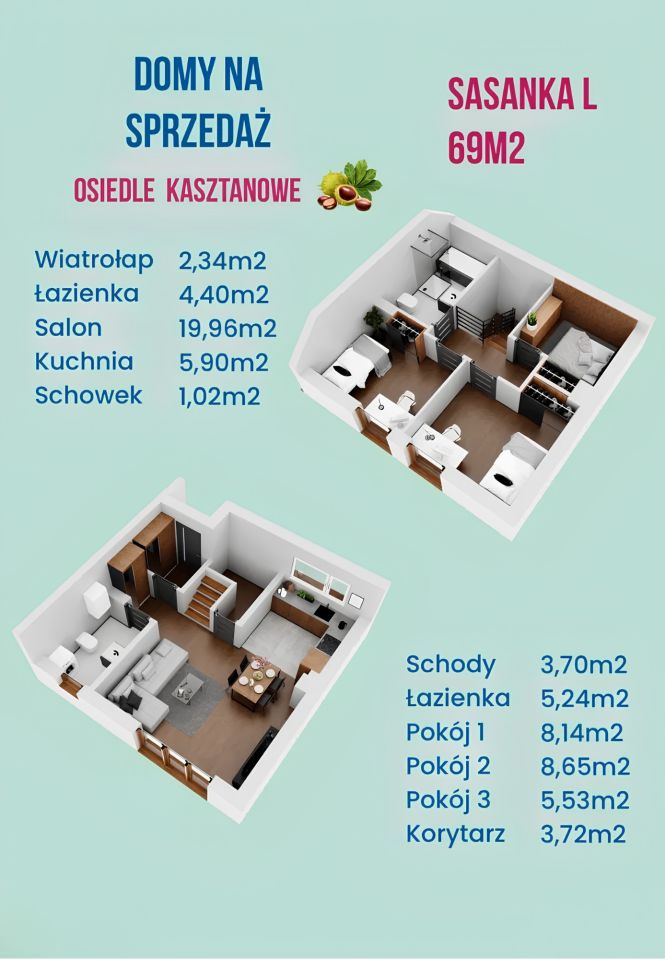 dom szeregowy, 4 pokoje Łodygowice, ul. Kasztanowa. Zdjęcie 5