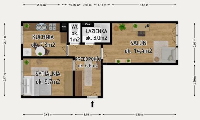 Mieszkanie 2-pokojowe Wrocław Krzyki, ul. Studzienna. Zdjęcie 10