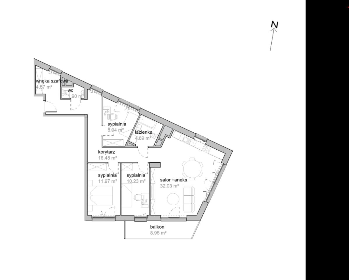 Mieszkanie 4-pokojowe Wrocław Tarnogaj, ul. Piękna. Zdjęcie 7