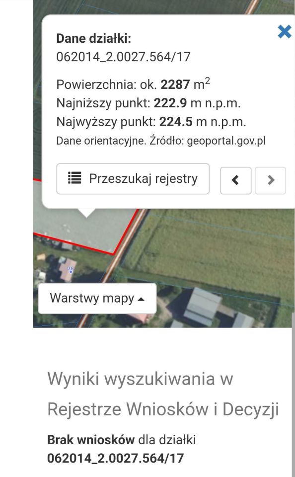 Działka rolna Zawada