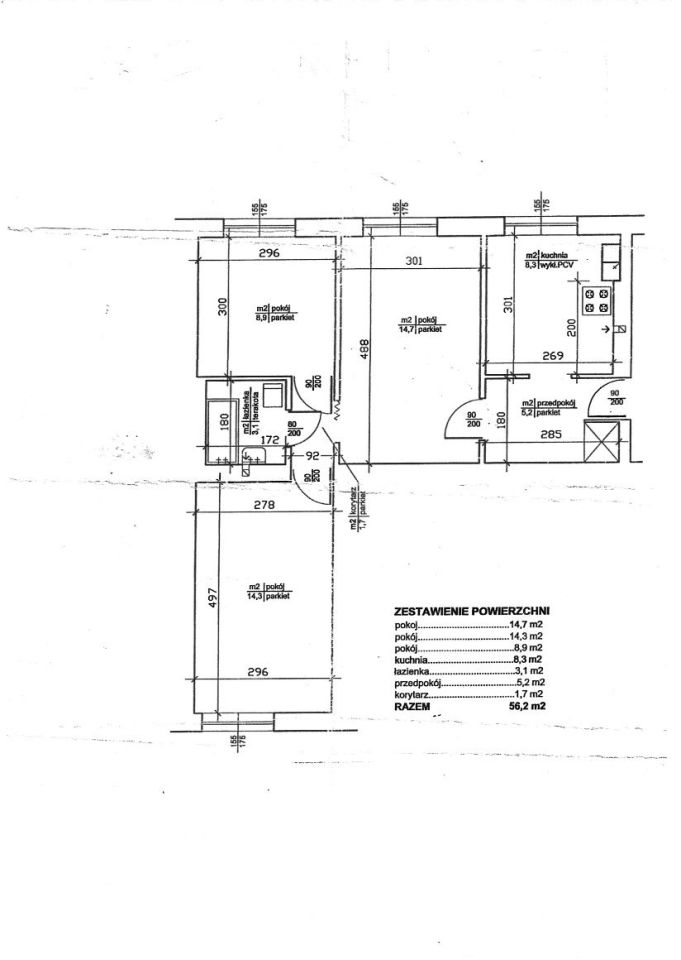 Mieszkanie 3-pokojowe Włocławek Centrum, ul. Starodębska. Zdjęcie 4