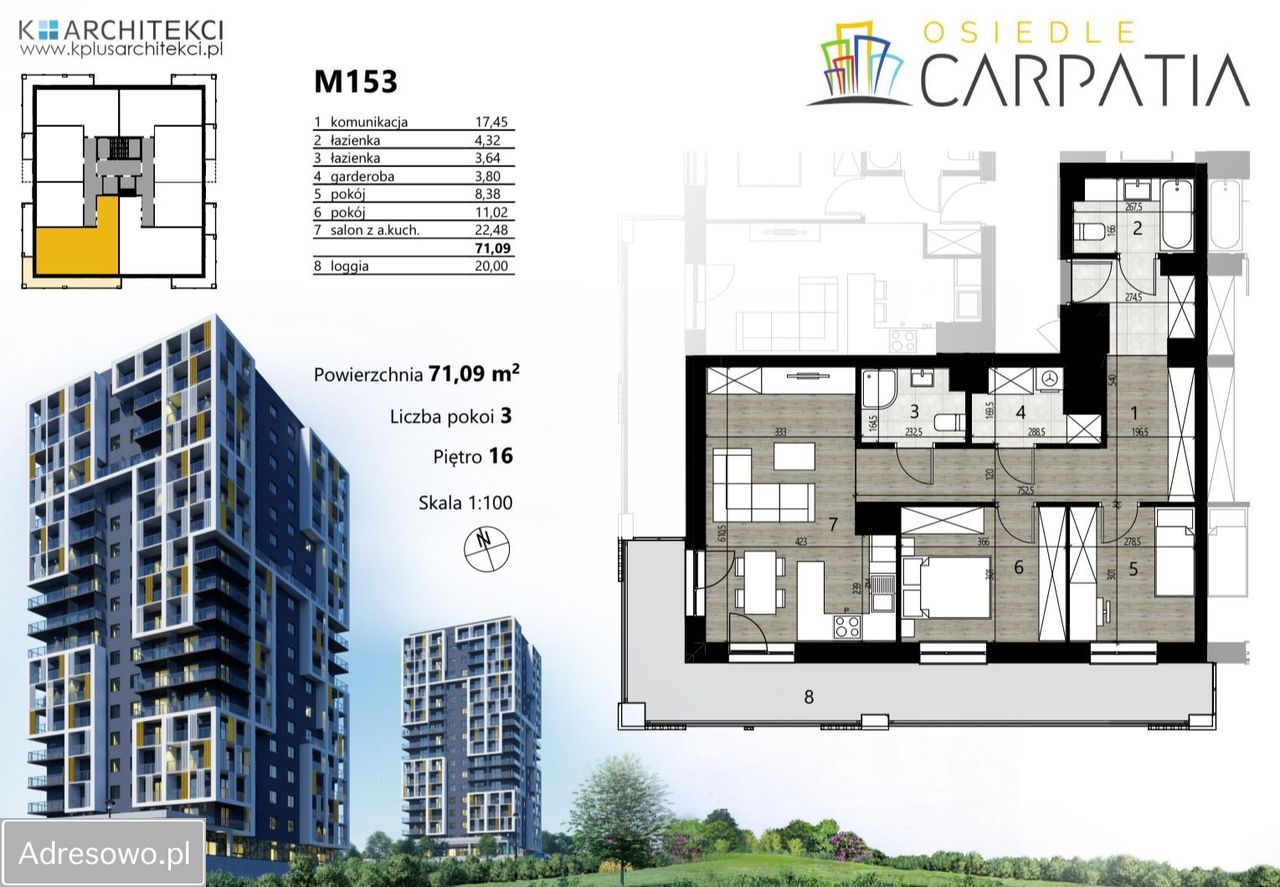 Mieszkanie 3-pokojowe Rzeszów Zwięczyca, ul. Żołnierzy 9 Dywizji Piechoty. Zdjęcie 22