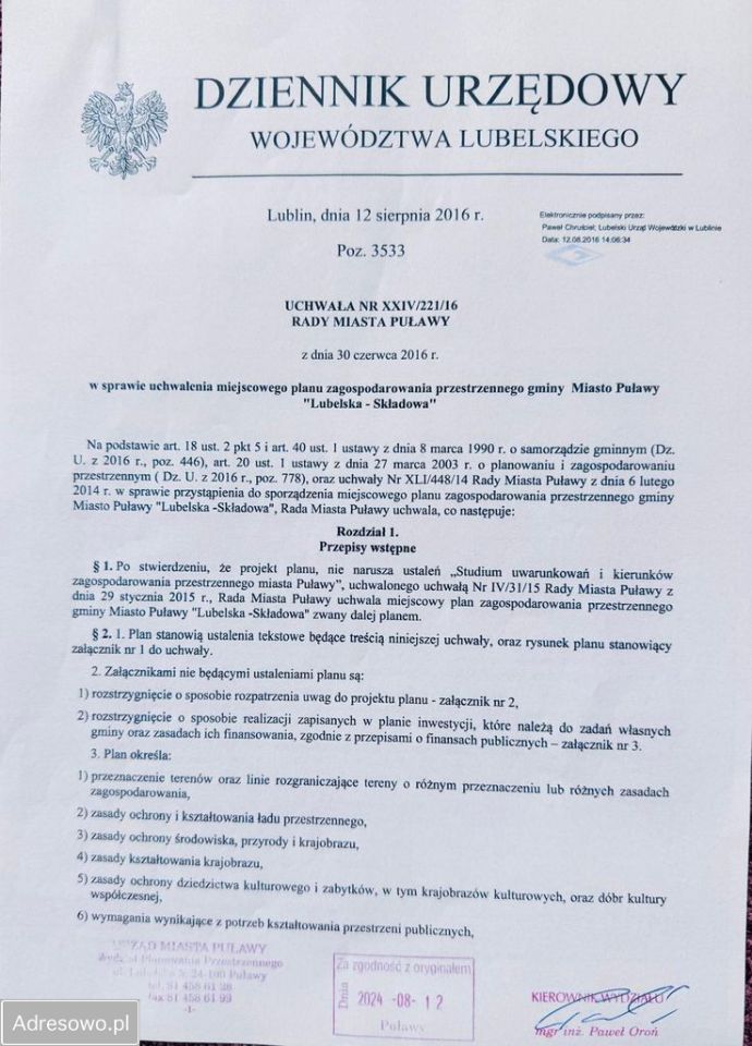 Działka inwestycyjna Puławy, ul. Lubelska. Zdjęcie 6