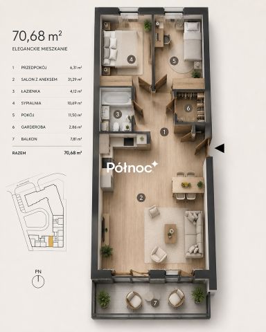 Mieszkanie 3-pokojowe Lublin Czechów, ul. Kameralna. Zdjęcie 1