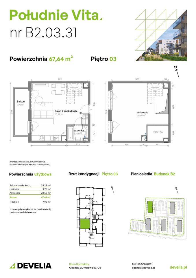 Mieszkanie 3-pokojowe Gdańsk Orunia Górna, ul. Kazimierza Wielkiego. Zdjęcie 7