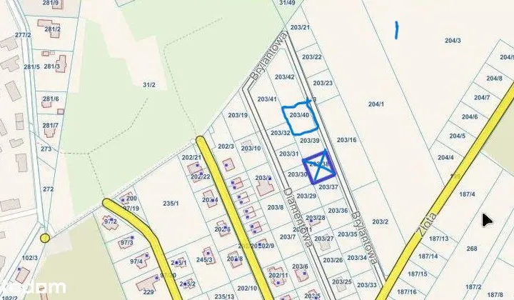 Działka budowlana Niekłonice, Brylantowa