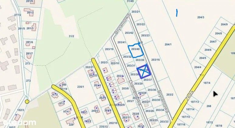 Działka budowlana Niekłonice, Brylantowa