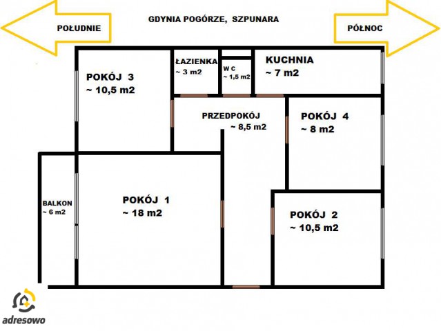 Mieszkanie 4-pokojowe Gdynia Pogórze, ul. ppłk. Ignacego Szpunara. Zdjęcie 1