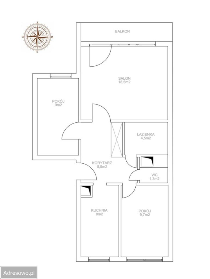 Mieszkanie 3-pokojowe Gdynia Karwiny, ul. Konstantego Ildefonsa Gałczyńskiego. Zdjęcie 15