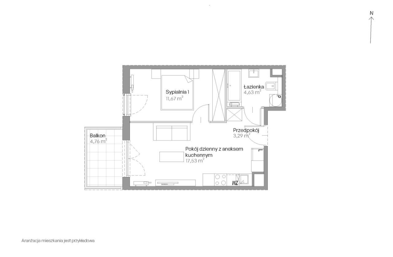 Mieszkanie 2-pokojowe Kraków Czyżyny, ul. Romana Ciesielskiego. Zdjęcie 14