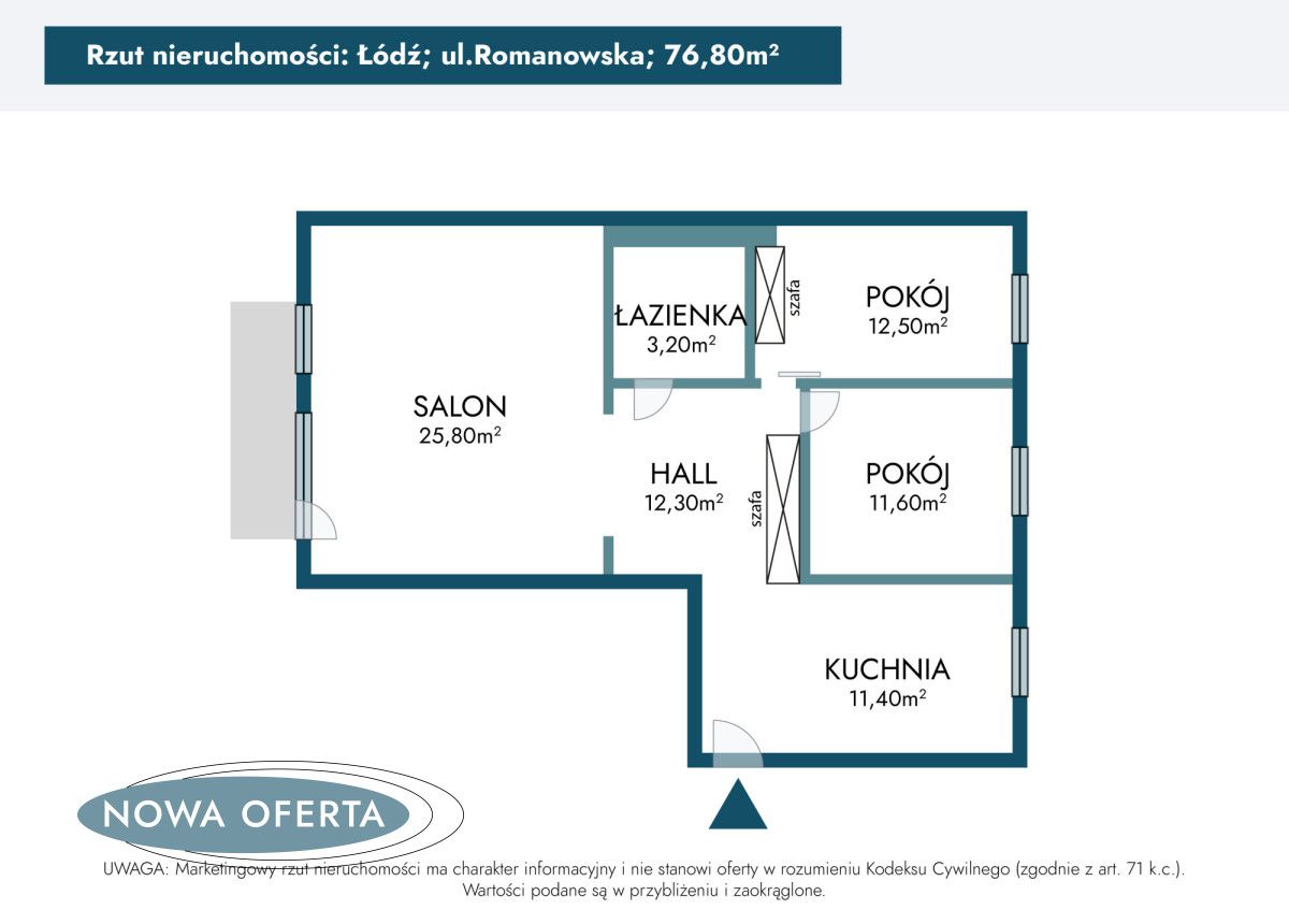 Mieszkanie 3-pokojowe Łódź Bałuty, ul. Romanowska. Zdjęcie 17