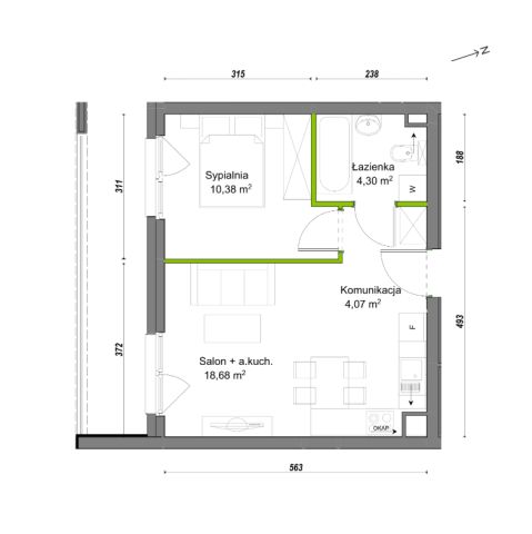 Mieszkanie 2-pokojowe Wrocław Ołtaszyn, ul. Orawska. Zdjęcie 8