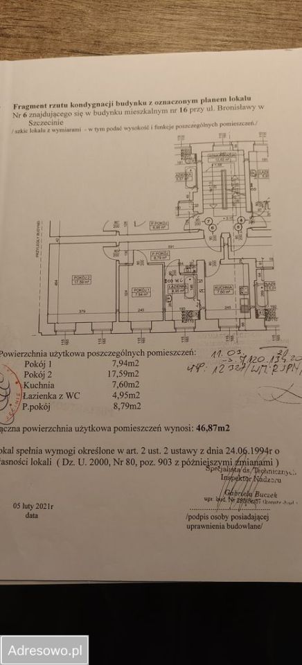 Mieszkanie 2-pokojowe Szczecin Śródmieście, ul. Bronisławy. Zdjęcie 2