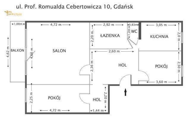 Mieszkanie 3-pokojowe Gdańsk Chełm, ul. prof. Romualda Cebertowicza. Zdjęcie 14